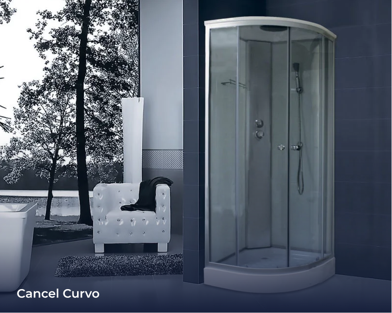 Cobalto Canceles de Baño Cancel Curvo